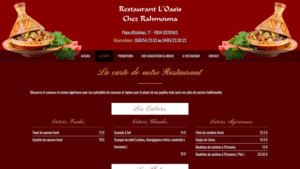 Restaurant L'Oasis Chez Rahmouna à Ath